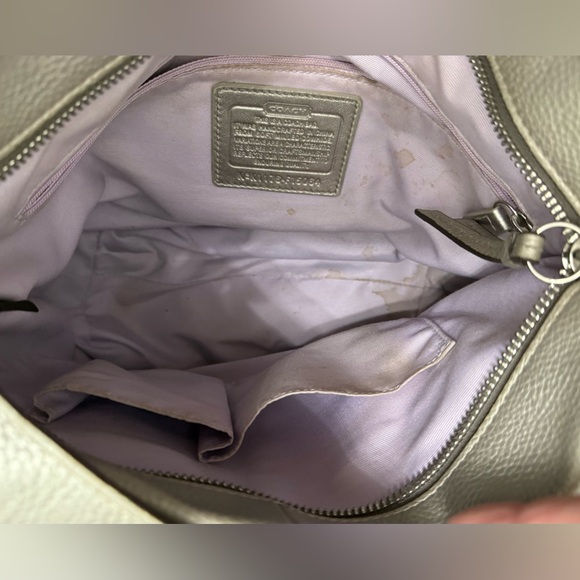 Coach Pebbled Shimmery Leather Hobo/Crossbody Bag - Picture 9 of 10